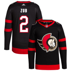 Men's Ottawa Senators Zub,Artem - 2 Black Home Primegreen Replica Jersey