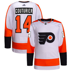 Men's Philadelphia Flyers Couturier,Sean - 14 White Away Premier Breakaway Authentic Jersey