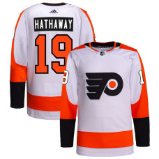 Men's Philadelphia Flyers Hathaway,Garnet - 19 White Away Premier Breakaway Authentic Jersey