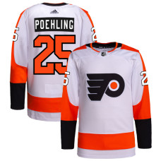 Men's Philadelphia Flyers Poehling,Ryan - 25 White Away Premier Breakaway Authentic Jersey