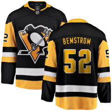 Youth Pittsburgh Penguins Bemstrom,Emil - 52 Black Home Breakaway Replica Jersey