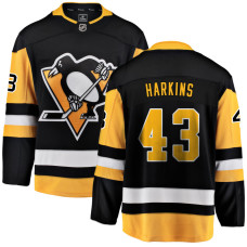 Youth Pittsburgh Penguins Harkins,Jansen - 43 Black Home Breakaway Replica Jersey