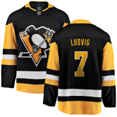 Youth Pittsburgh Penguins Ludvig,John - 7 Black Home Breakaway Authentic Jersey