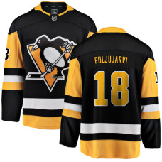 Youth Pittsburgh Penguins Puljujarvi,Jesse - 18 Black Home Breakaway Authentic Jersey