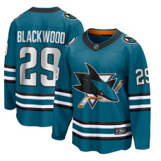 Youth San Jose Sharks Blackwood,Mackenzie - 29 Teal Home Breakaway Replica Jersey