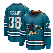 Youth San Jose Sharks Ferraro,Mario - 38 Teal Home Breakaway Replica Jersey