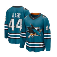 Youth San Jose Sharks Vlasic,Marc-Edouard - 44 Teal Home Breakaway Authentic Jersey