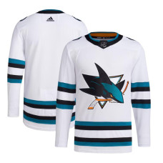 Men's San Jose Sharks White Away Breakaway Authentic Jersey