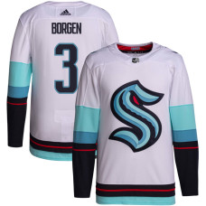 Men's Seattle Kraken Borgen,Will - 3 White Away Breakaway Authentic Jersey