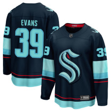 Men's Seattle Kraken Evans,Ryker - 39 Navy Home Breakaway Authentic Jersey