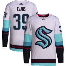 Men's Seattle Kraken Evans,Ryker - 39 White Away Breakaway Authentic Jersey