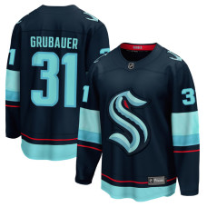 Youth Seattle Kraken Grubauer,Philipp - 31 Navy Home Breakaway Replica Jersey