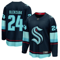 Youth Seattle Kraken Oleksiak,Jamie - 24 Navy Home Breakaway Replica Jersey