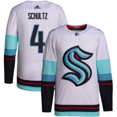 Men's Seattle Kraken Schultz,Justin - 4 White Away Breakaway Authentic Jersey