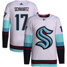 Youth Seattle Kraken Schwartz,Jaden - 17 White Away Breakaway Replica Jersey