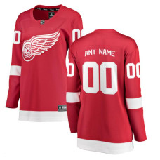 Women CUSTOM Detroit Red Wings Red Home Breakaway Authentic Jersey