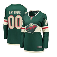 Women CUSTOM Minnesota Wild Green Home Breakaway Replica Jersey