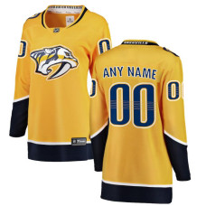 Women CUSTOM Nashville Predators Gold Home Breakaway Replica Jersey