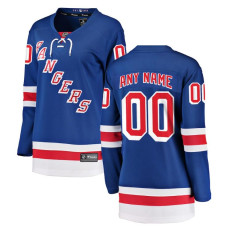 Women CUSTOM New York Rangers Blue Home Breakaway Authentic Jersey