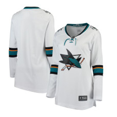 Women CUSTOM San Jose Sharks White Away Breakaway Replica Jersey