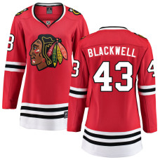 Women Chicago Blackhawks Blackwell,Colin - 43 Red Home Primegreen Replica Jersey