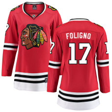 Women Chicago Blackhawks Foligno,Nick - 17 Red Home Primegreen Replica Jersey