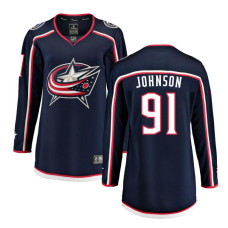 Women Columbus Blue Jackets Johnson,Kent - 91 Branded Navy Breakaway Home Replica Jersey