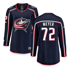 Women Columbus Blue Jackets Meyer,Carson - 72 Branded Navy Breakaway Home Replica Jersey