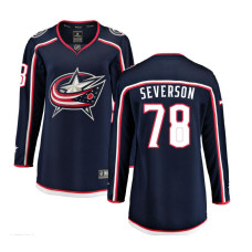 Women Columbus Blue Jackets Severson,Damon - 78 Branded Navy Breakaway Home Replica Jersey