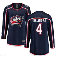 Women Columbus Blue Jackets Sillinger,Cole - 4 Branded Navy Breakaway Home Replica Jersey