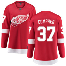 Women Detroit Red Wings Compher,J.T. - 37 Red Home Breakaway Authentic Jersey