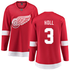 Women Detroit Red Wings Holl,Justin - 3 Red Home Breakaway Authentic Jersey