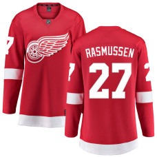 Women Detroit Red Wings Rasmussen,Michael - 27 Red Home Breakaway Replica Jersey