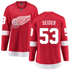 Women Detroit Red Wings Seider,Moritz - 53 Red Home Breakaway Replica Jersey