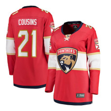 Women Florida Panthers Cousins,Nick - 21 Red Home Breakaway Authentic Jersey with 2024 Stanley Cup Champions patch