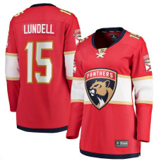 Women Florida Panthers Lundell,Anton - 15 Red Home Breakaway Replica Jersey with 2024 Stanley Cup Champions patch