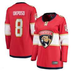 Women Florida Panthers Okposo,Kyle - 8 Red Home Breakaway Authentic Jersey with 2024 Stanley Cup Champions patch