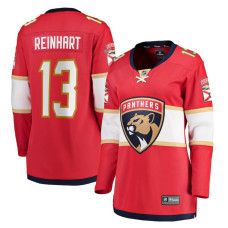 Women Florida Panthers Reinhart,Sam - 13 Red Home Breakaway Replica Jersey with 2024 Stanley Cup Champions patch