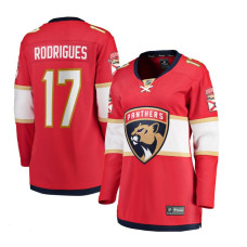 Women Florida Panthers Rodrigues,Evan - 17 Red Home Breakaway Authentic Jersey with 2024 Stanley Cup Champions patch