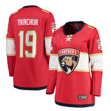 Women Florida Panthers Tkachuk,Matthew - 19 Red Home Breakaway Replica Jersey with 2024 Stanley Cup Champions patch