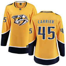 Women Nashville Predators Carrier,Alexandre - 45 Gold Home Breakaway Authentic Jersey