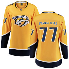 Women Nashville Predators Evangelista,Luke - 77 Gold Home Breakaway Authentic Jersey