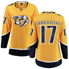 Women Nashville Predators Jankowski,Mark - 17 Gold Home Breakaway Authentic Jersey