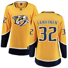 Women Nashville Predators Lankinen,Kevin - 32 Gold Home Breakaway Authentic Jersey