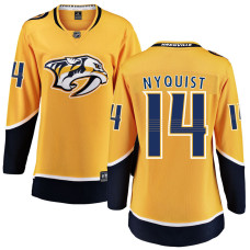 Women Nashville Predators Nyquist,Gustav - 14 Gold Home Breakaway Authentic Jersey