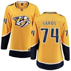 Women Nashville Predators Saros,Juuse - 74 Gold Home Breakaway Authentic Jersey