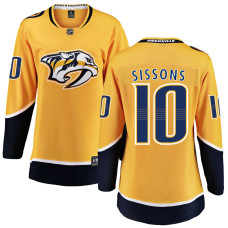 Women Nashville Predators Sissons,Colton - 10 Gold Home Breakaway Authentic Jersey