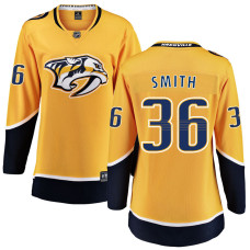 Women Nashville Predators Smith,Cole - 36 Gold Home Breakaway Authentic Jersey