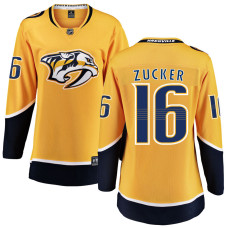 Women Nashville Predators Zucker,Jason - 16 Gold Home Breakaway Authentic Jersey