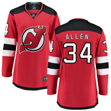 Women New Jersey Devils Allen,Jake - 34 Red Home Breakaway Replica Jersey